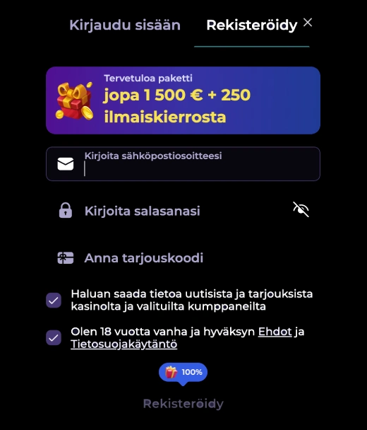 Rekisteröityminen HighflyBet